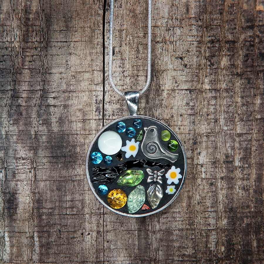 'Butterfly Spring' Mosaic  Pendant