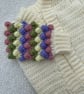 Cream Bobble Sleeve Cardigan - Handmade Crochet Baby & Children's Cardigan - Image 2