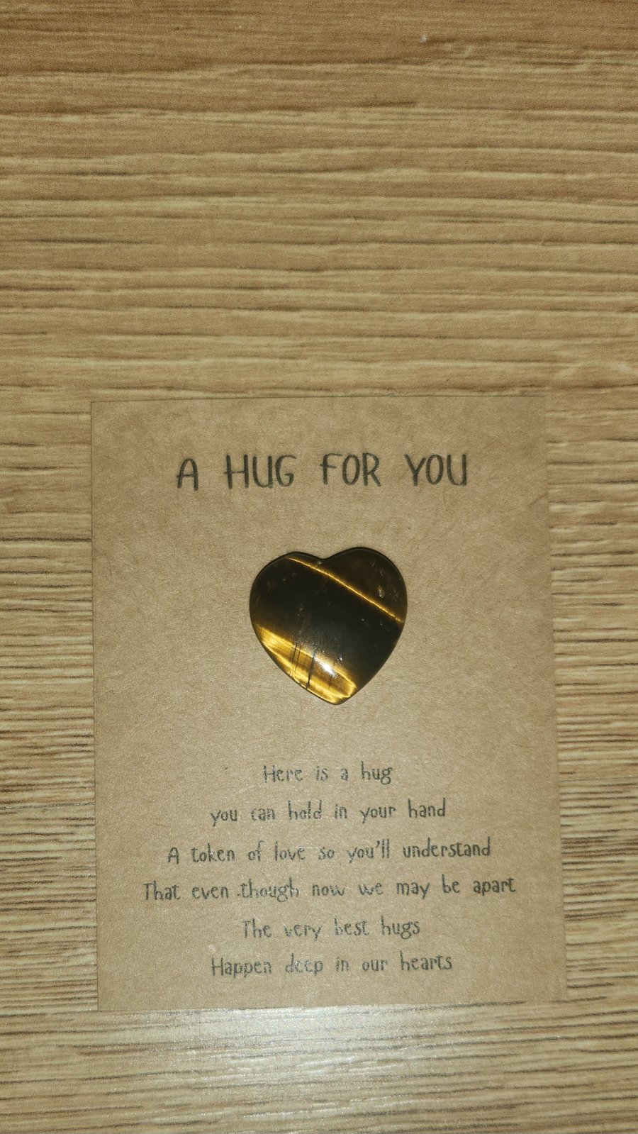Pocket heart hugs - Tiger Eye 