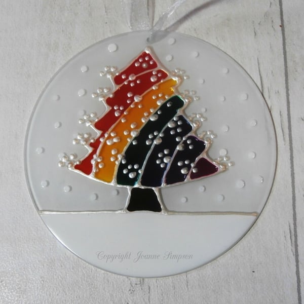 Pet memorial Christmas Rainbow bridge sun catcher decoration. Personalised