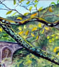 Bridge over River Lyon Landscape Watercolour, Scotland Scenery - Image 6