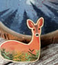 Roe Deer Wood Pin Brooch - Image 2
