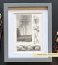 Pencil drawings 3- Tall trees, allium flowers and Cosmos flowers, original art - Image 2