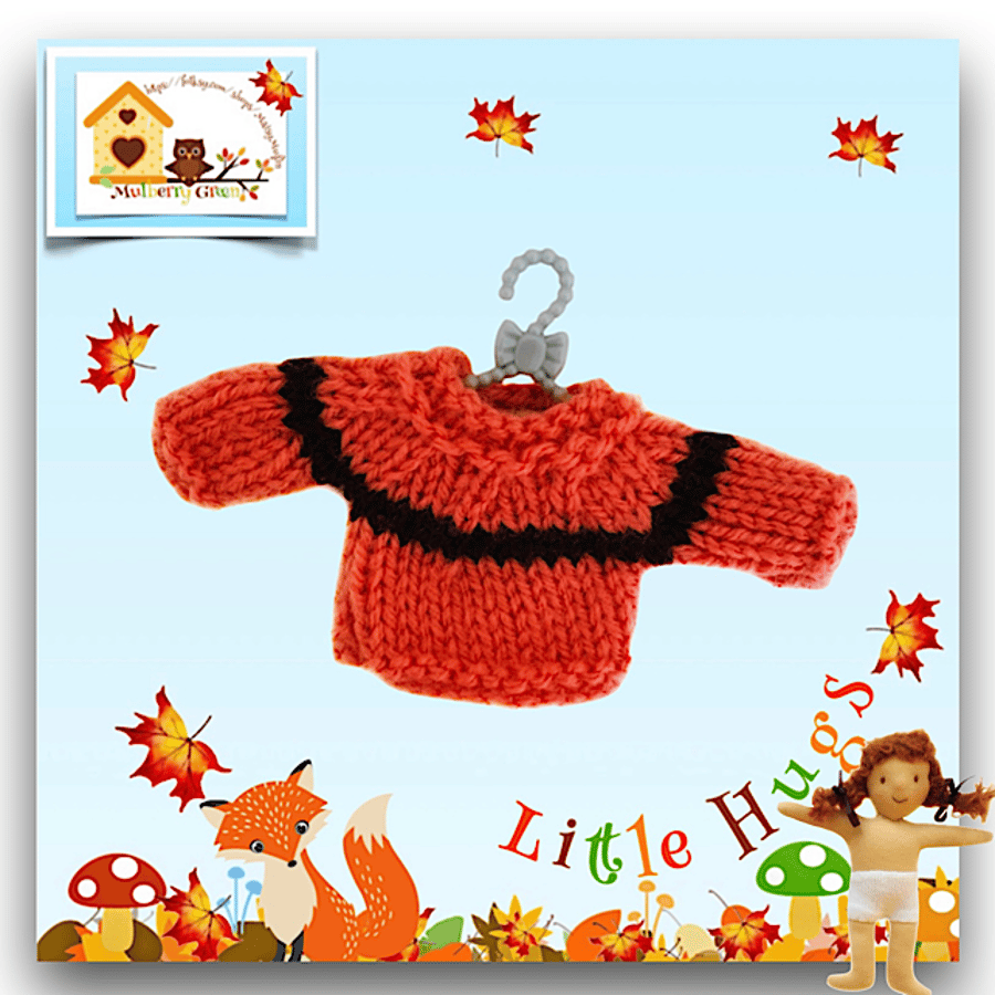Orange Yoked Jumper to fit the Little Hugs dolls 