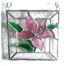 Lily Stained Glass Suncatcher Pink Framed 025 Flower