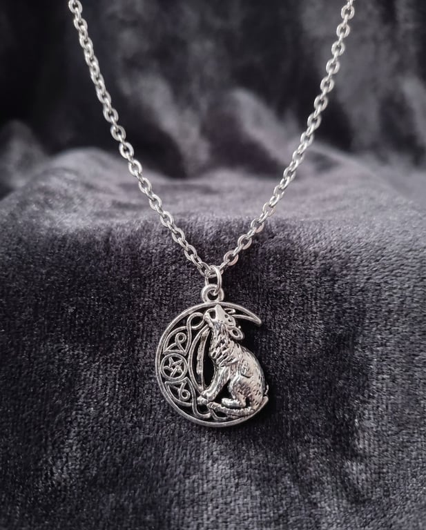 Celestial Howling Wolf Pendant