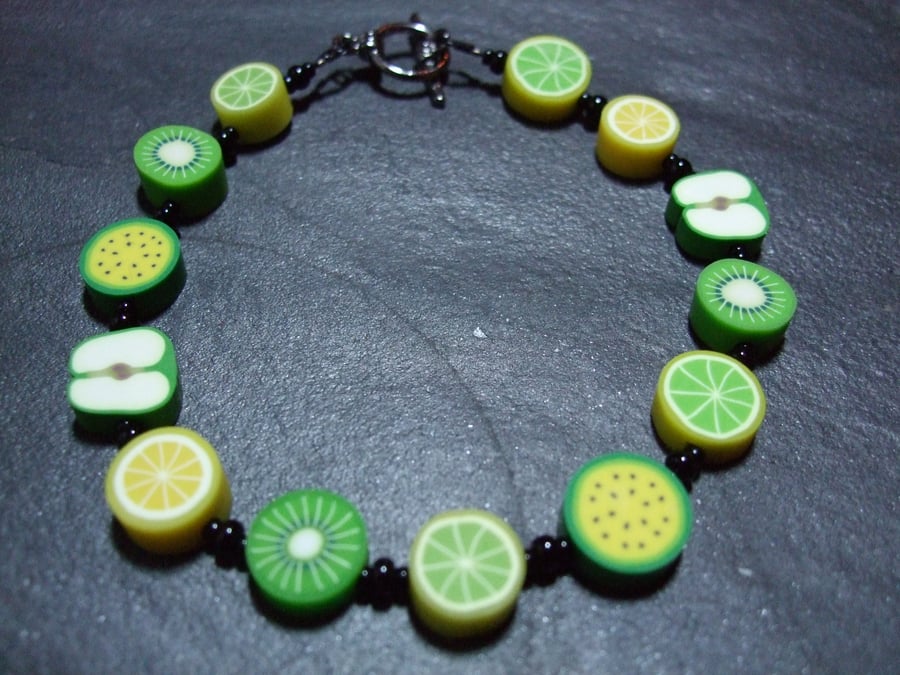 Tutti Frutti Collection Lime Tango Kitsch Polymer Clay Bracelet