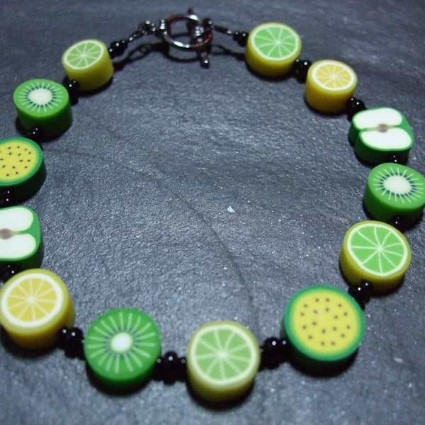 Tutti Frutti Collection Lime Tango Kitsch Polymer Clay Bracelet
