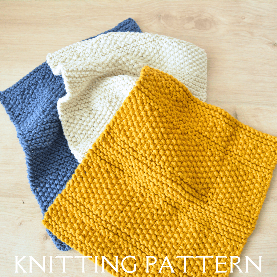 Dish Cloth Knitting Pattern Organic Cotton Dishcloth PDF PATTERN ONLY