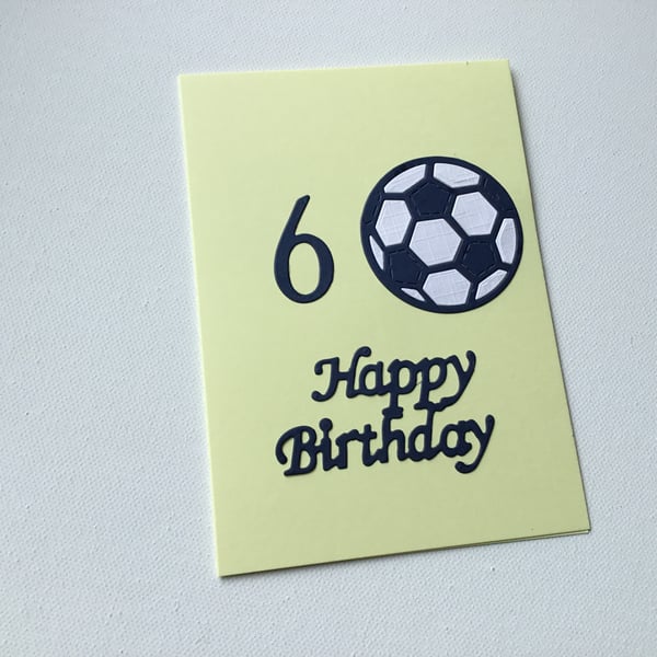 60th Birthday card. Card for 60th Birthday. Football card. CC633