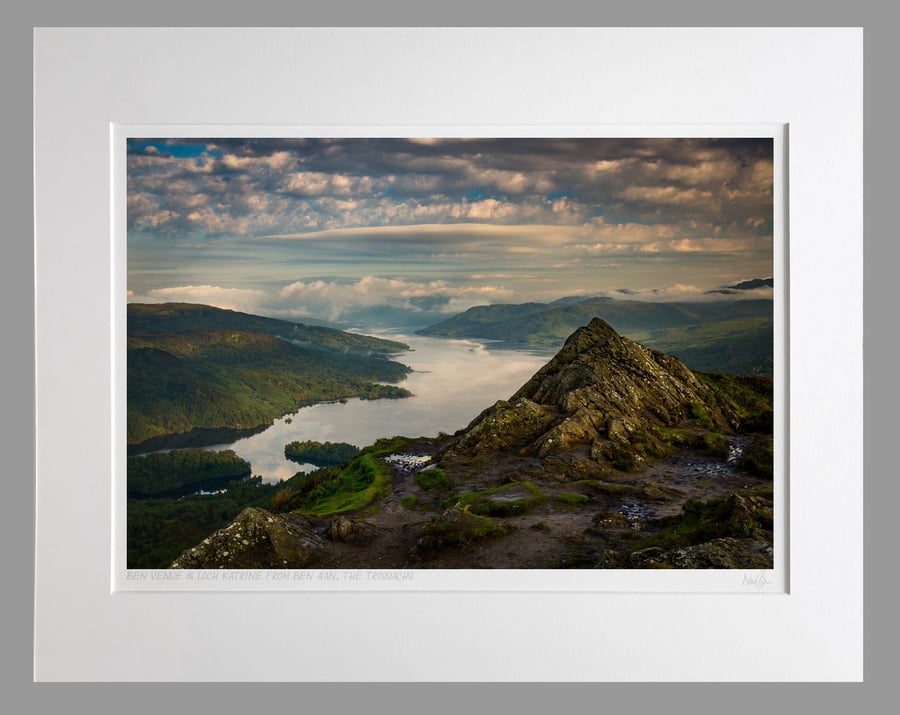 Ben Venue & Loch Katrine from Ben A'an - A3 (50x40cm) Unframed Print