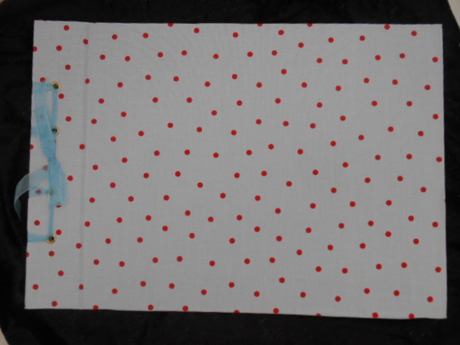 Album A4 Cath Kidston blue polka dot fabric covered - SALE ITEM 40% off