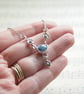 Sterling silver flower necklace with kyanite, dainty gemstone necklace - Image 5