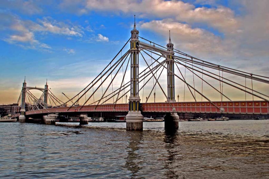 Albert Bridge River Thames London Photograph Print