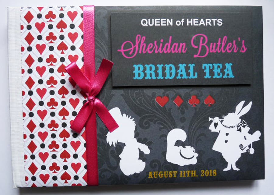  Alice in Wonderland hen night guest book, Be Our Guest wedding book