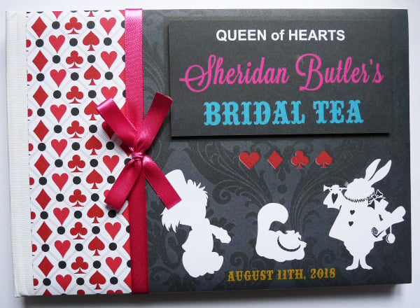  Alice in Wonderland hen night guest book, Be Our Guest wedding book