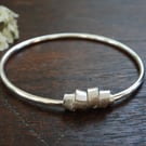 Silver birch bark bangle - recycled sterling silver - contemporary bangle