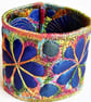 Cuff - Fabric Bracelet with Free Machine Embroidery 