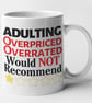 Adulting, Overpriced, Overrated Would Not Recommend Mug - Image 3