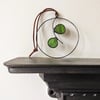 Stained Glass Eucalyptus Leaf Mini Wreath, Hanging Nature Tiffany Suncatcher