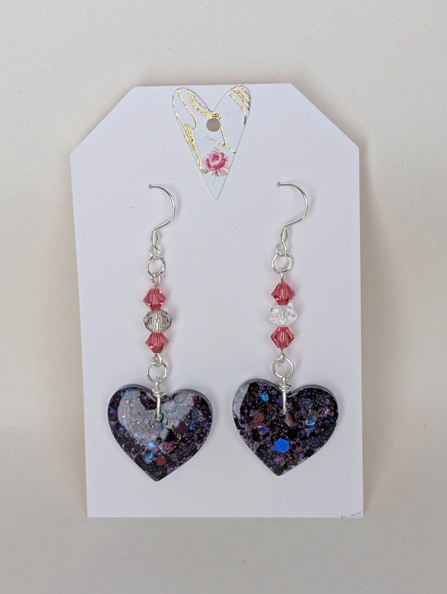 Heart Shaped Resin Earrings
