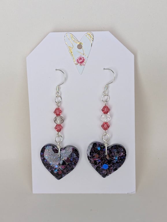 Heart Shaped Resin Earrings