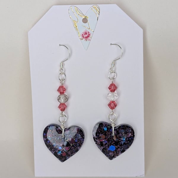 Heart Shaped Resin Earrings