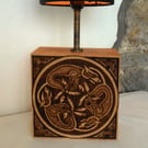 Celtic Knot Lamp Base, Pyrographed on Sycamore Wood