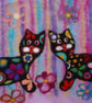 Handmade Felted Wool Bag with Cats Design - Image 6
