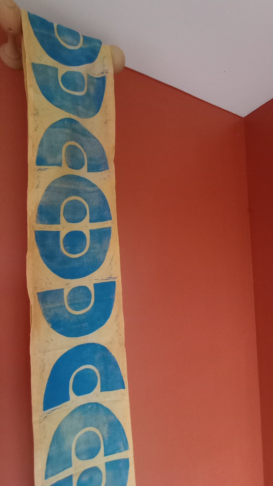 Plant Dyed Circle Block Printed Organic Cotton Scarf