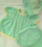 Baby's Hand Knitted Aran Weight Angel Top Shorts and Hat, Baby Clothes, BabyGift