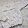 16" Baby Boys White Cardigan with collar