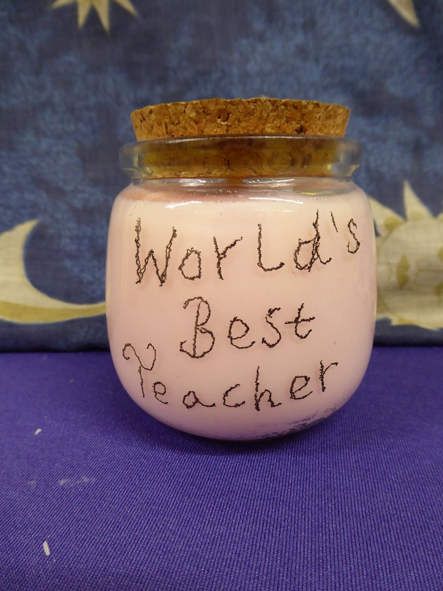 Hand Engraved World's Best Teacher Soy Wax Candle