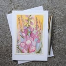 Foxgloves Blank Card Original Watercolour 260166