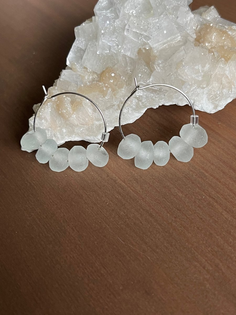Recycled glass bead earrings