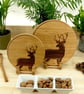 Stag Chopping Board: Deer Solid Oak Moon Silhouette, UK Hand Made