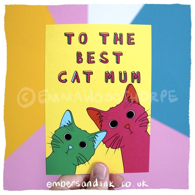 To The Best Cat Mum Greetings Card