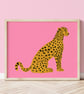Sitting Leopard A4 Art Print - Image 2