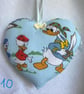 Handmade Fabric Heart Nursery Decoration Baby Gift Hidden Pocket Keepsake - Image 2