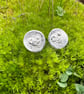 Eco Silver Textured Round Moon Stud Earrings - Image 2