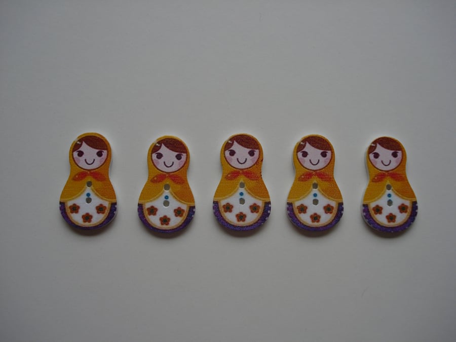 5 Russian Doll Buttons