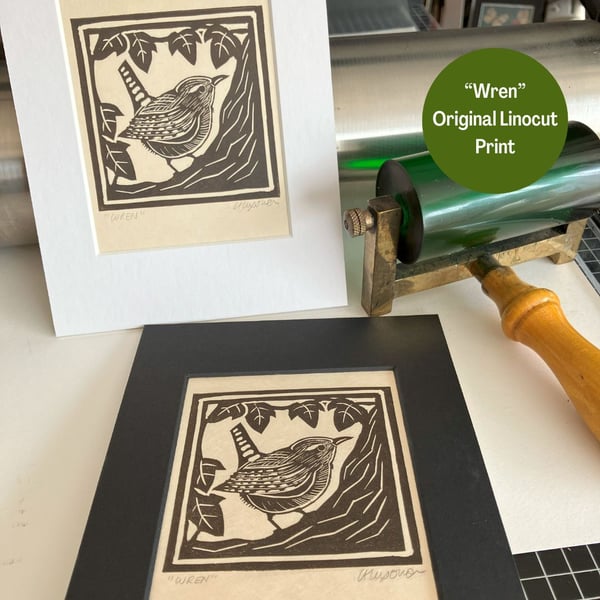 Linocut Print - Wren