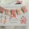 Personalised Handmade Gift Boxed New Baby Girl Card Keepsake 