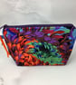 Floral makeup bag, Chrysanthemum zip bag, 2 size options, Handmade - Image 2