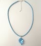 Handmade Necklace, Kumihimo Braid and Blue Murano Glass Bead - Image 6