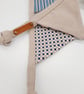 Mini bunting in cream and blue contrasting fabrics.   - Image 3