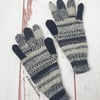 Hand knitted wool gloves, Unisex knit gloves, Christmas gift, Handmade gift