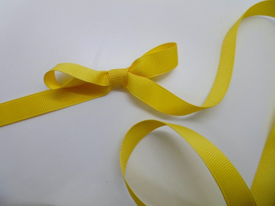 6 metres reel 15mm wide lemon peel yellow grosgrain ribbon craft sewing 