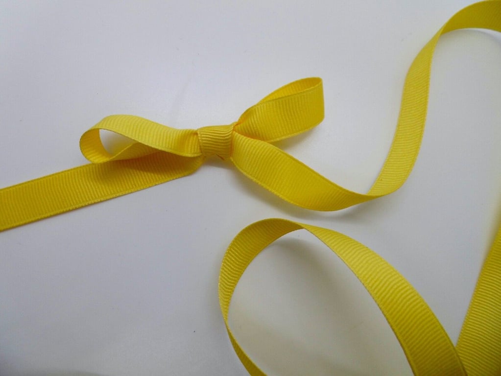 6 metres reel 15mm wide lemon peel yellow grosgrain ribbon craft sewing 