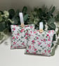 Set of 2 Lavender Sachets: Vintage Pink Rose Fabric, New Home, Sleep Pillows